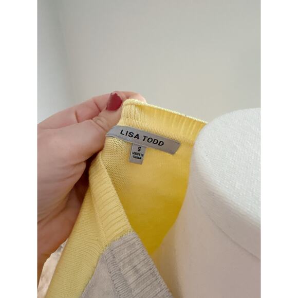 Lisa Todd Scribble Heart Sweater Size Small Crewneck Notch Neck Long Sleeve - Picture 10 of 10